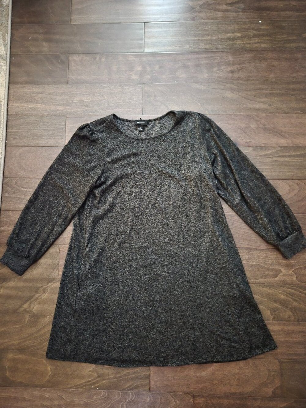 Grey black swing sweater dress
